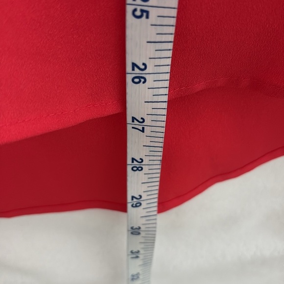 Calvin Klein Bright Red, Long Sleeve Cold Shoulder High/Low Blouse.  Size XL - Picture 9 of 11